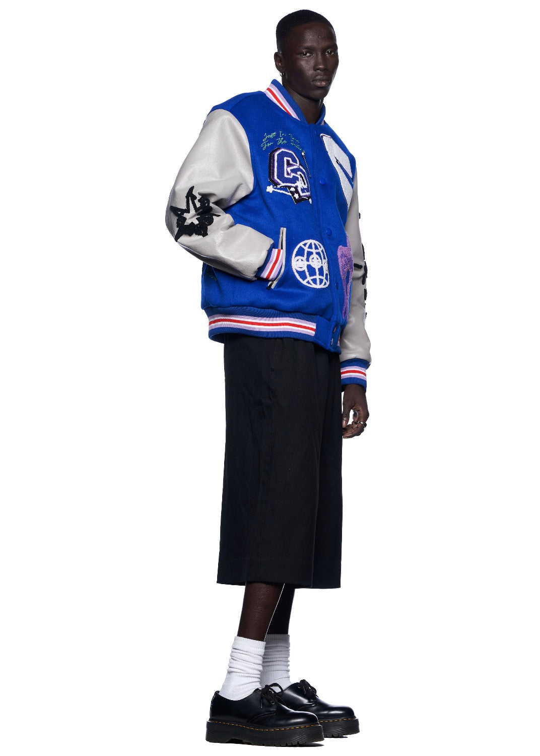 Cease & Desist Clothing Renegades Blue Letterman Jacket L